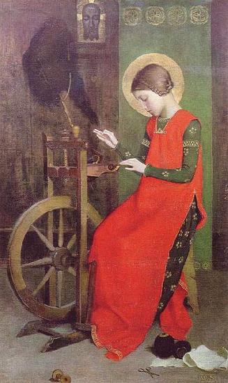 Marianne Stokes St Elizabeth of Hungary Spinning for the Poor